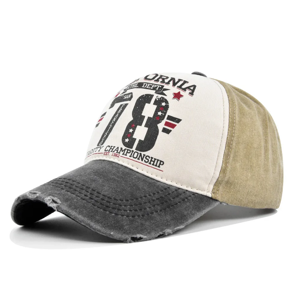 

Washed Cotton Golf Dad Hat Graffiti Print 78 Washed Vintage Color Block Baseball Wide Hat Curved Brim Duckbill Cap