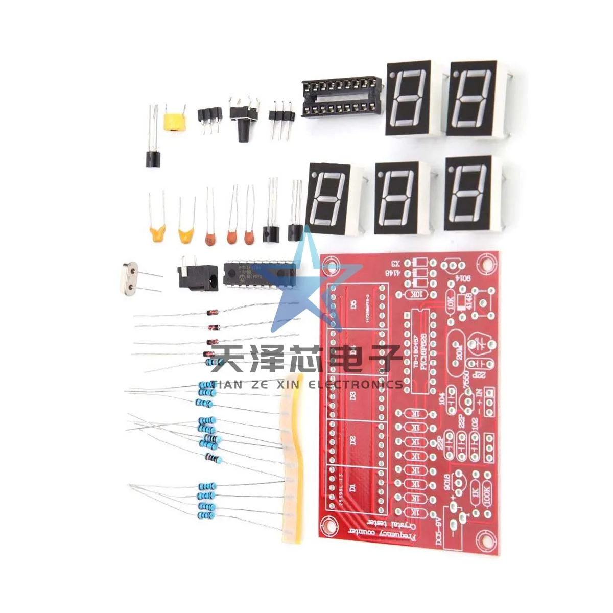 Medidor de frecuencia de cristal de 1Hz-50MHz, medición de frecuencia, pantalla de tubo Digital de cinco dígitos, Kit de bricolaje