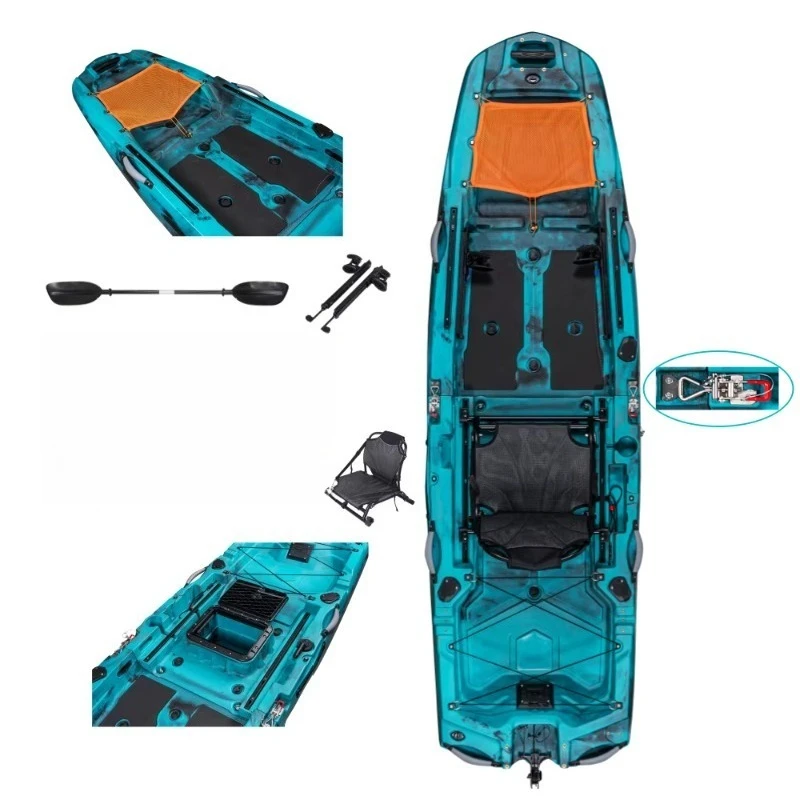 2025 CE Certified 1 Person 2 Sections Single 3m Sit-On-Top Fishing Kayak 10ft Modular Pedal  Plastic Kayak for Surfing