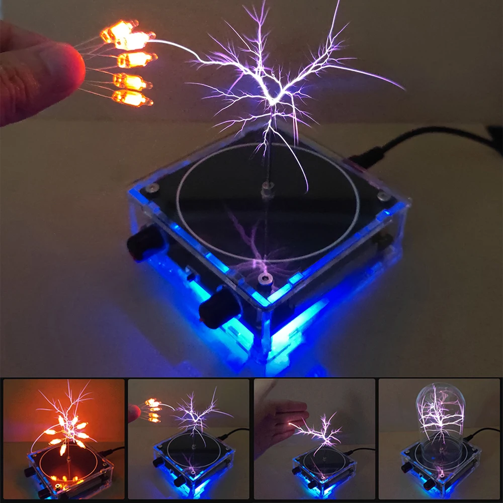 Music Speaker For Tesla Coil Speaker Bluetooth-compatible Wireless Touchable Artificial Lightning High Frequency Loudspeaker