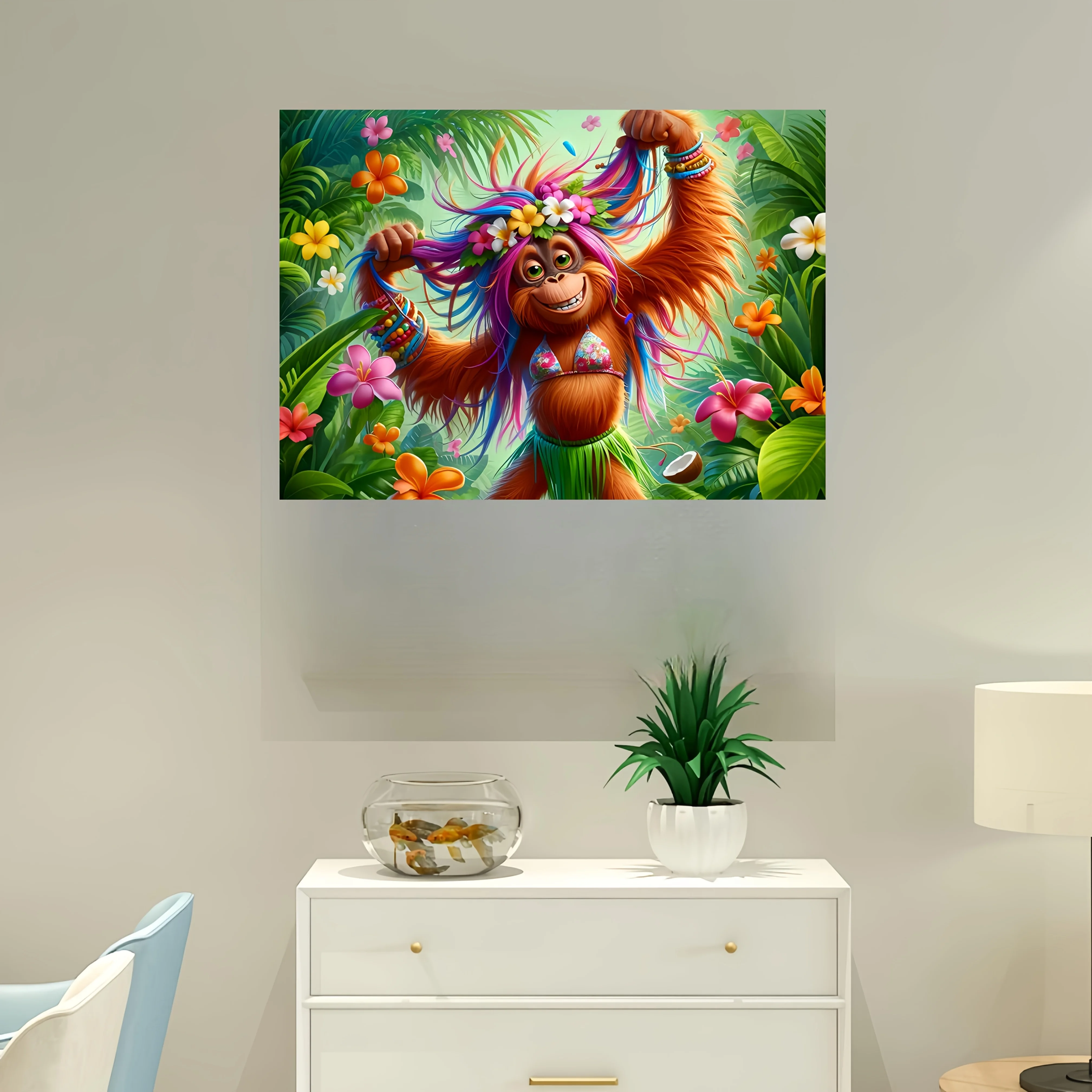 Puzzle de jungle tropicale vibrant, 1000 pièces, casse-tête coloré pour adultes et familles, jeu en carton rectangulaire Portable