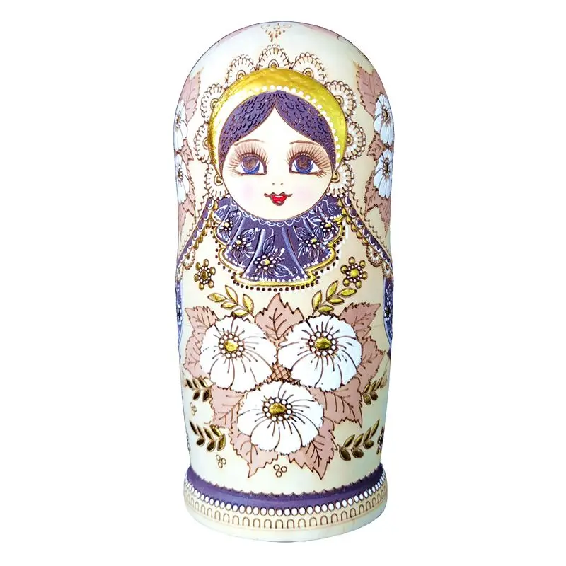 15-Layer Handmade Nesting Doll Set, Linden Wood Stacking Dolls Creative Gift for Home Decor