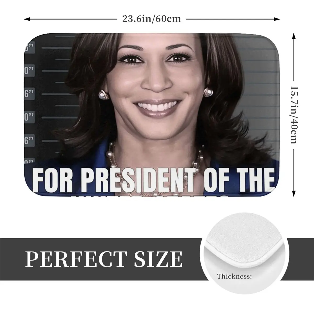 Wanted For President Kamala Harris Redux Non-slip Doormat Floor Mat Durable Carpet Rug for Kitchen Entrance Balcony Footpad Mats