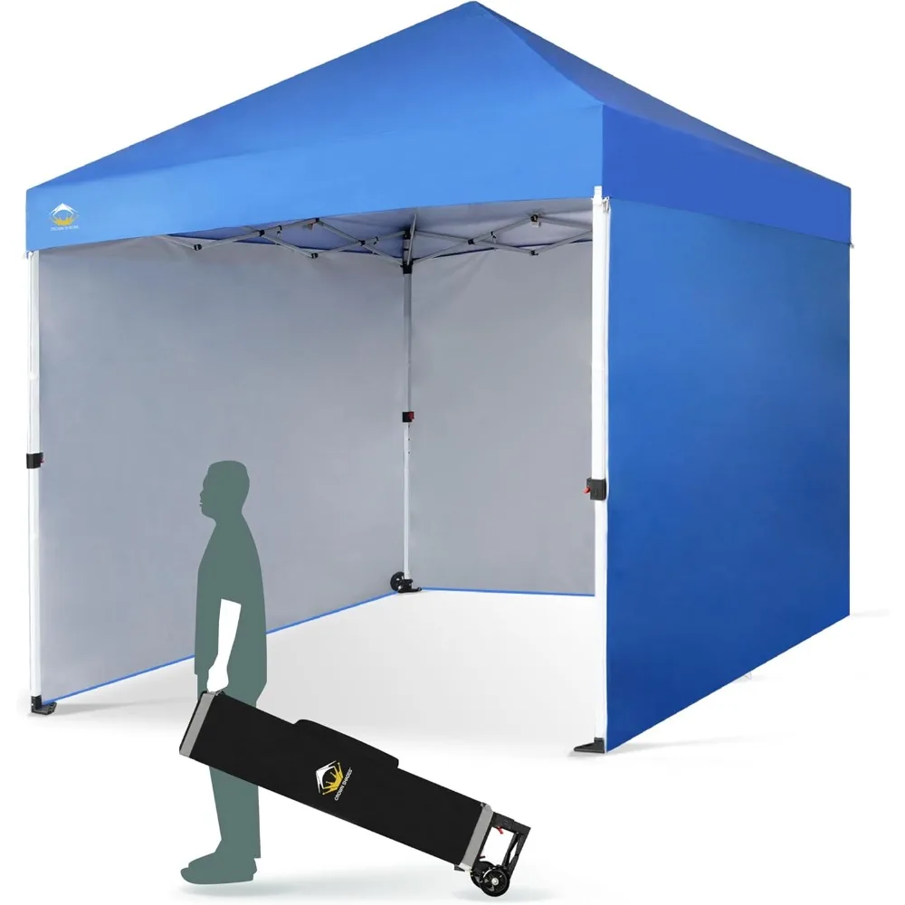 

Pop Up Canopy Tent, 8x8 Commercial Canopy Tent with 4 Sidewalls, 4" Wheels, 4 Upgraded Weights, 400D Silver Coated Fabric