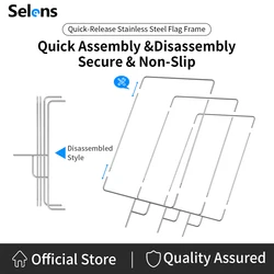 Selens Removable Stainless Steel Flag Panel Frame Reflector Diffuser Kit for C-Stand Photography Video Studio Live Accessory