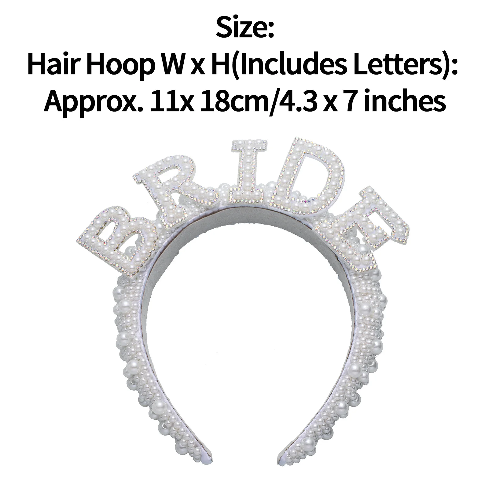 New White Bride Pearls Hair Band Hair Hoop Headwear Hair Ornaments for Birthday Wedding Party Gifts Accessories Photography Prop