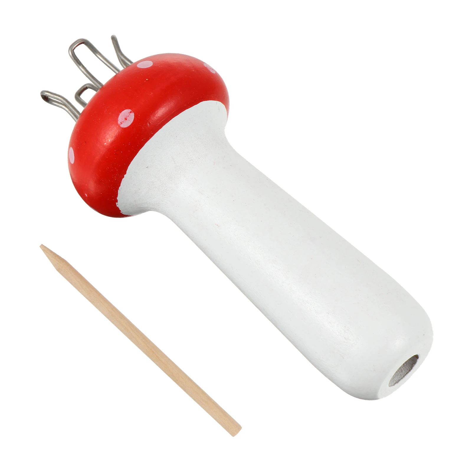 

Mushroom French Knitter Wood DIY Craft Tool Spool Wool Knitter Handy Toy Knit Machine Wooden Accessories
