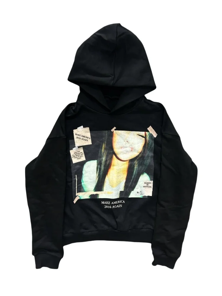 

Унисекс худи с графическим принтом в стиле Y2K, свободный крой, модная повседневная уличная одежда, универсальный свитшот, новинка 2026