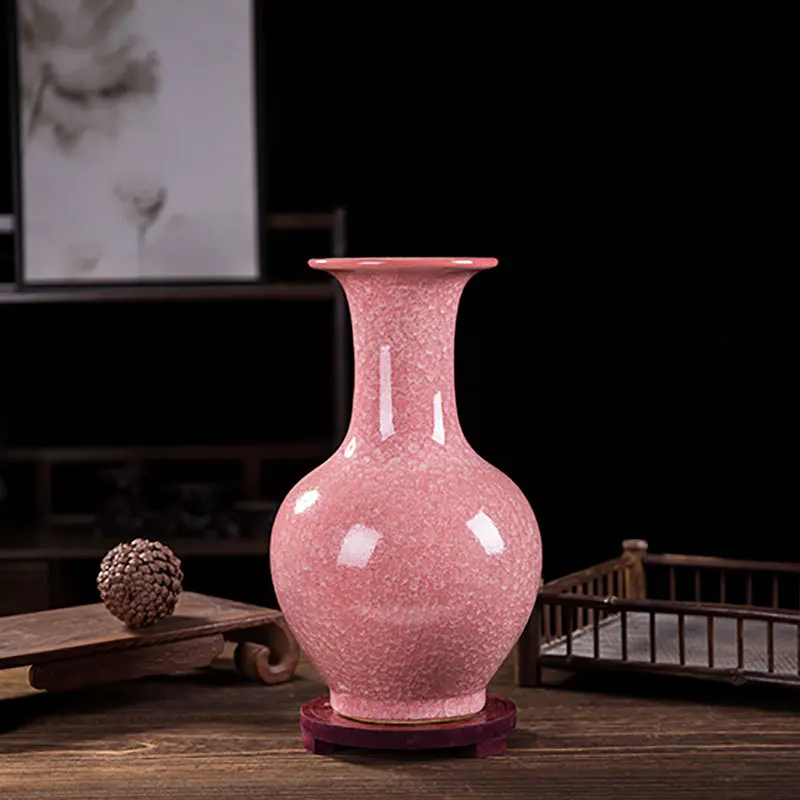 

Free shipping Jingdezhen ware antique Guan kiln vases modern home decoration living room TV cabinet display