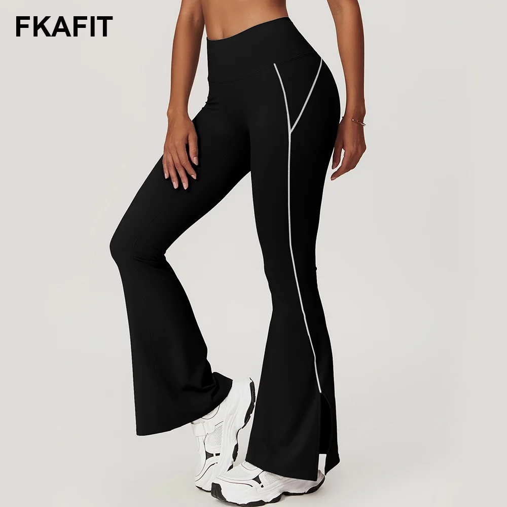 

Flare Leggings Yoga Pants Women High Waist Breathable Wide Leg Pants Gym Sports Slim Flared Tight Pants Dance Trousers