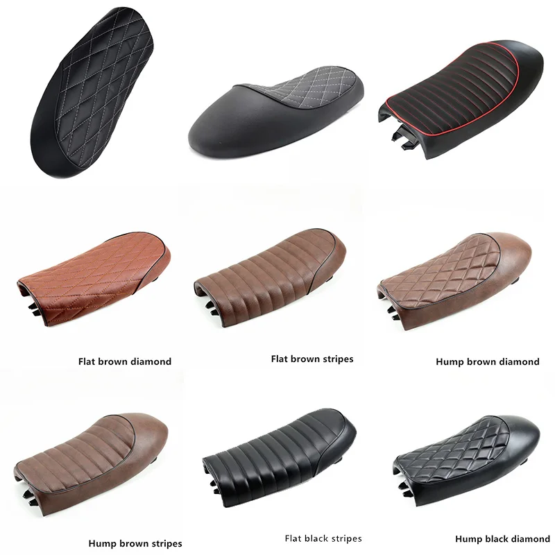 Motorcycle Cafe Racer Seat Vintage Saddle Flat Pan Pad Retro Seat Retro Cafe Racer For Honda CL CG GB CB Saddle Seat bag