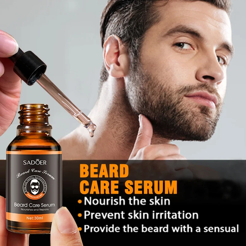3*30ml Men's Beard Oil, Hair Care Essence, Highly Moisturizing, Used for Hair Care, Beard Smoothness, and Beard Growth Care - Detail 1