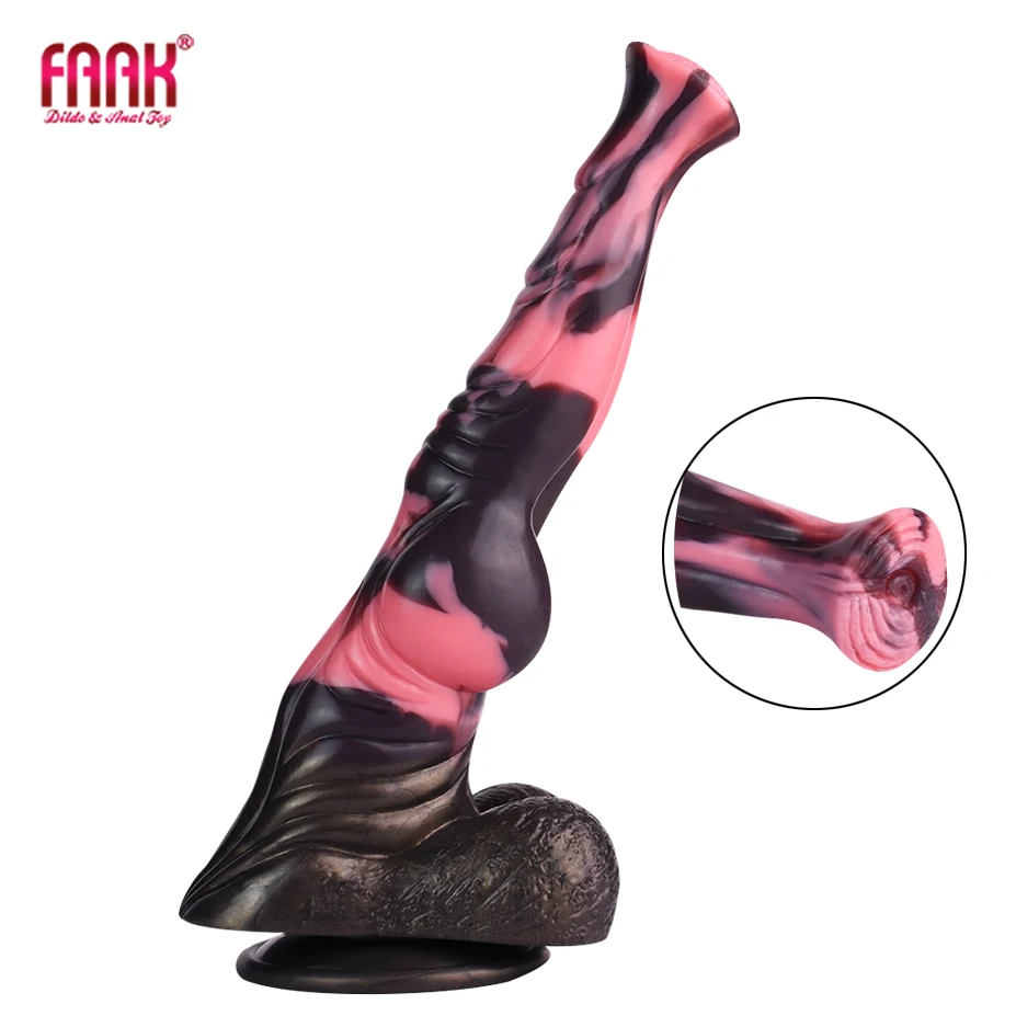 FAAK Silicone Long Penis Fantasy Knot Horse Dildo With Sucker Sex Toys For Women Anal Plug Female Masturbator Adult Games - view 2