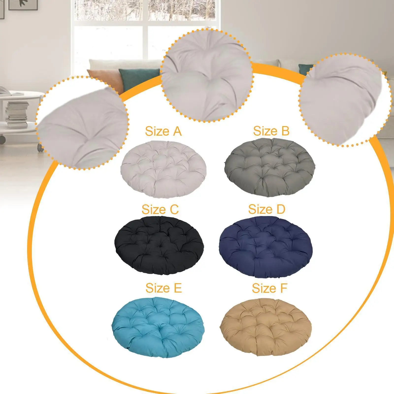 Egg Chair Cushion Padded Seat Cushion Hanging Chair Cushion Thick Garden Chair Mat for Sofa Family Rooms Meditation Only Cushion