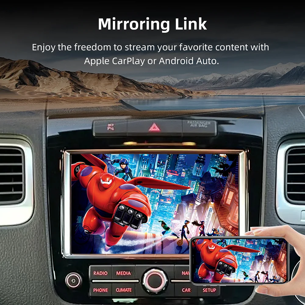 Wireless CarPlay Retrofit Box For Volkswagen Touareg RNS850 2011-2017 8 Inch Android Auto For Apple CarPlay Vw Navigation Mirror