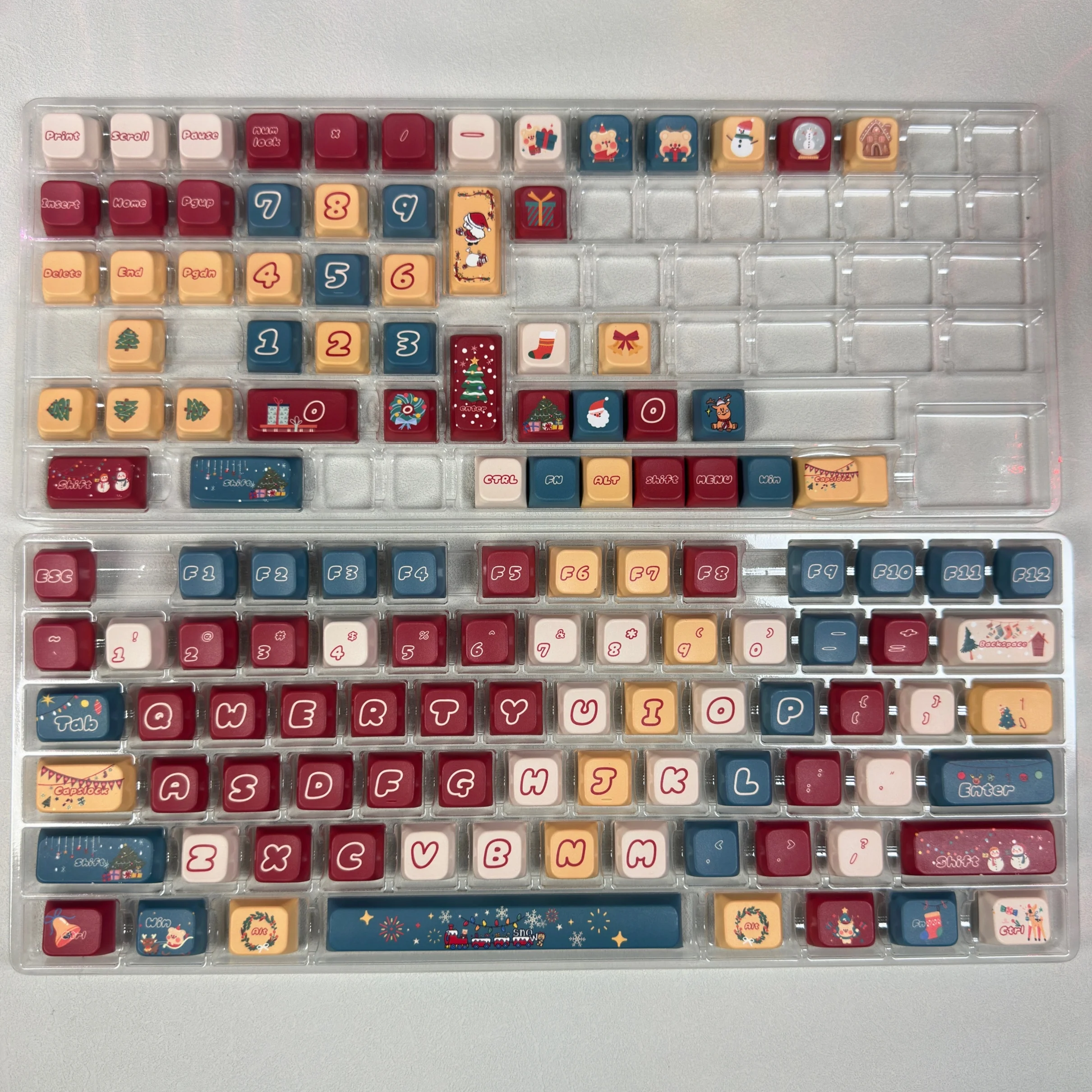 126 Keys Christmas theme Keycap MDA Profile PBT Keycaps For Cherry Mx Switch Mechanical keyboard Dye Sublimation Key Caps Custom