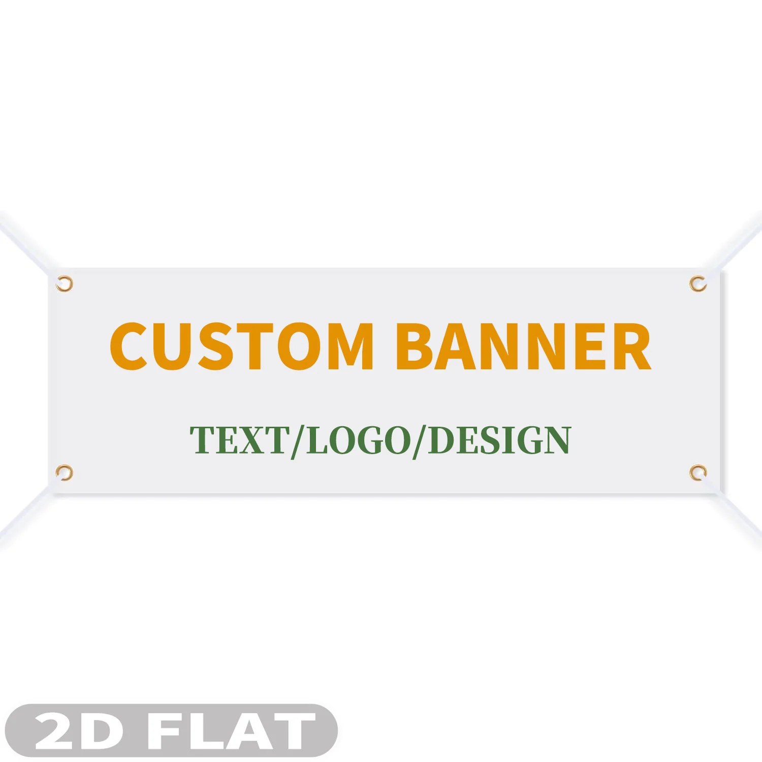 

2D Flat 1pc Custom Long banner- Single Sided Printing Banner, Personalized with Any Design/Text/Logo, Durable Polyester Banner