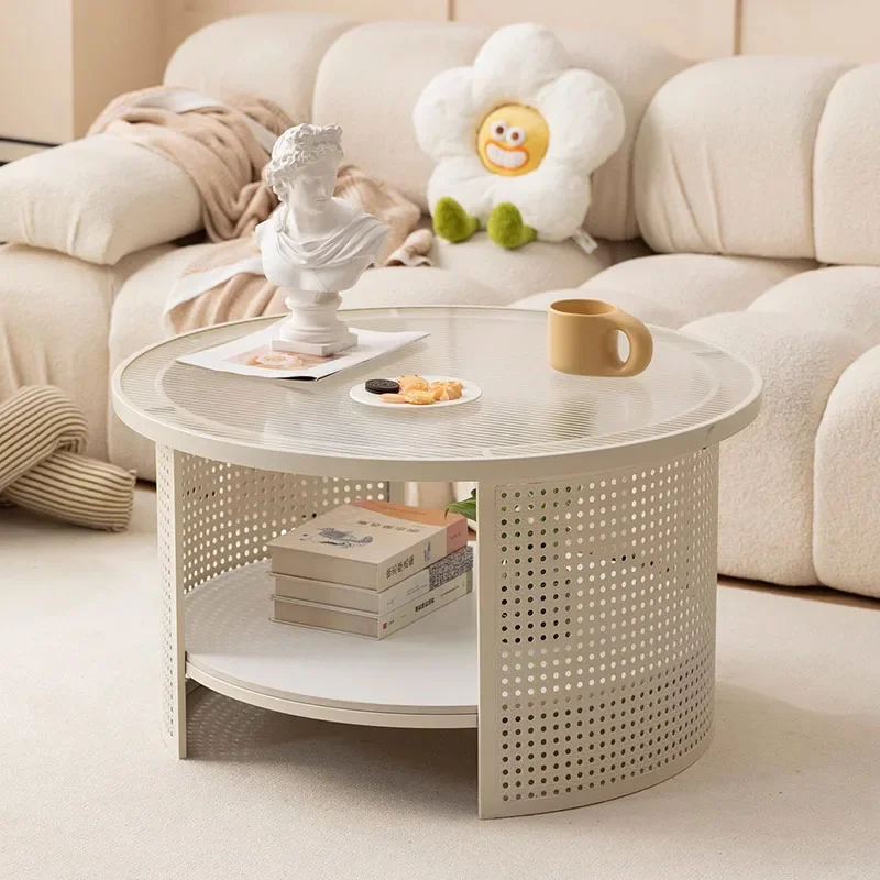 

Design Storage Luxury Coffee Table Nordic Modern Aesthetic Floor Glass Coffee Table Balcony Minimalist Mesa Auxiliar Furniture