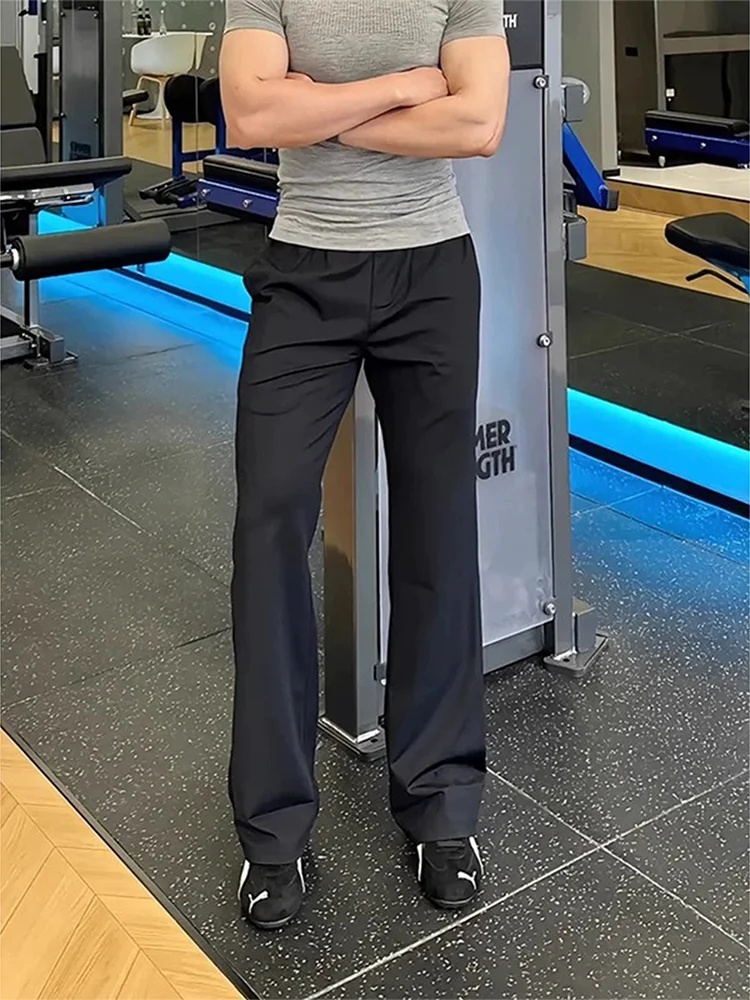 

Брюки Lulu Ice Skin для мужчин и женщин, летние тонкие крутые брюки Qui Dry, прямые брюки для фитнеса, тренировочные спортивные брюки, повседневные прямые брюки