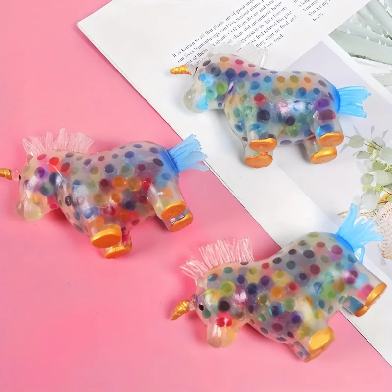 Boules anti-Stress licorne, jouet pour guérir votre humeur, jouet à presser, soulagement du stress et de l'anxiété, boule Fidget licorne, Gel coloré d'eau