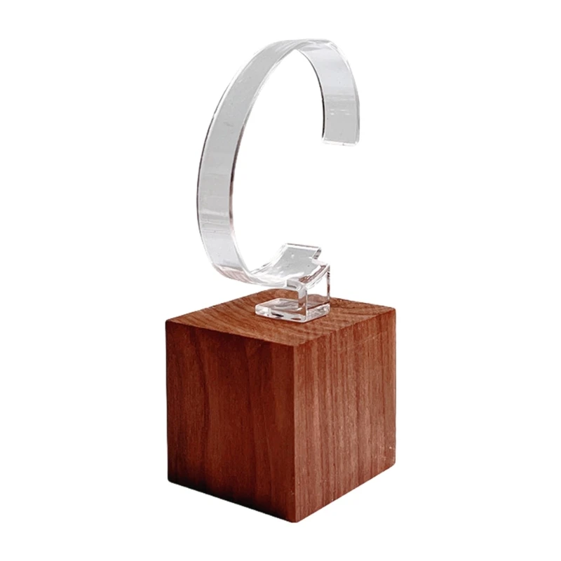 Watch Showcase Stand with Wood Base Space Saving Jewelry Display Organizer Timepiece Holder Rack for Jewelry Stores