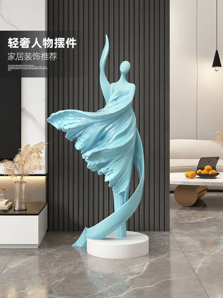 Light luxury figure art floor-to-ceiling ornaments porch sculpture high-end living room sofa TV cabinet next to home decoration