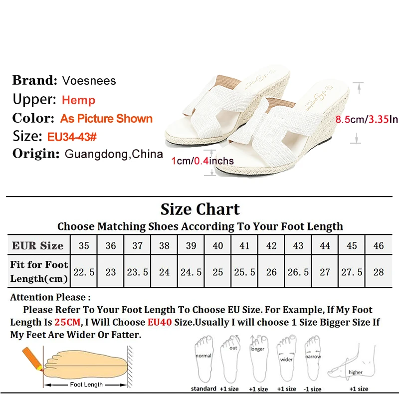 Fashion Lady Summer Slippers Women Platforms Slides Sandals 8.5CM Wedges Heel Outdoors Casual High Heels Women Beach Shoes Mules