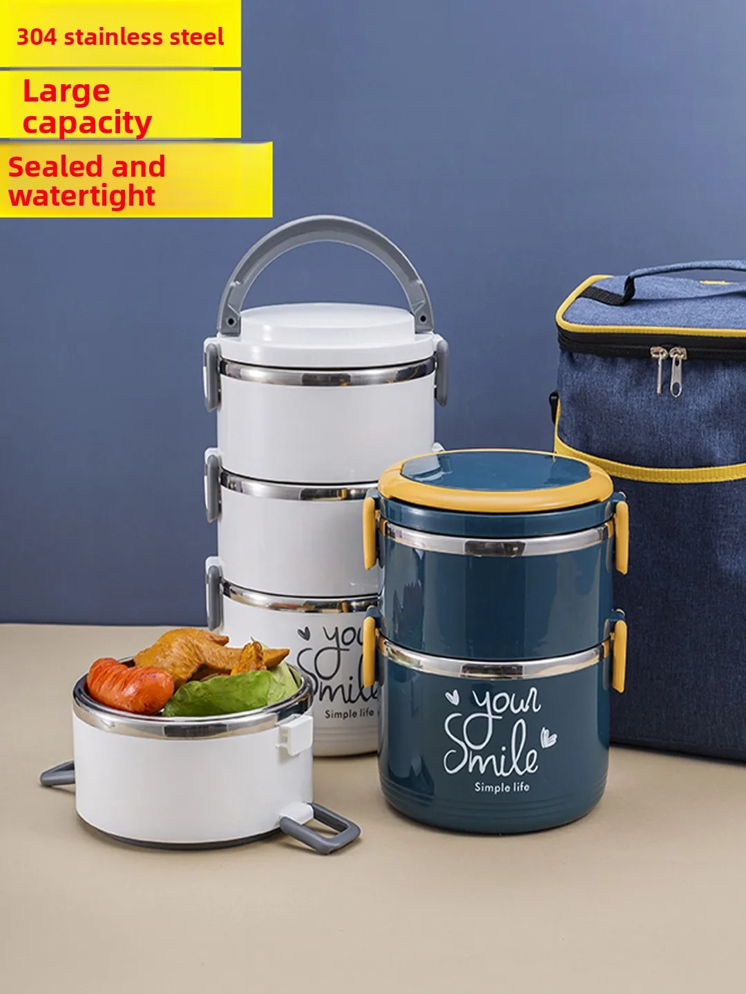 

Large Capaci Multi-layer Stainl Steel Insulated Lunch Box Meal Buet 2025 New Bento Box for Office Workers And Students