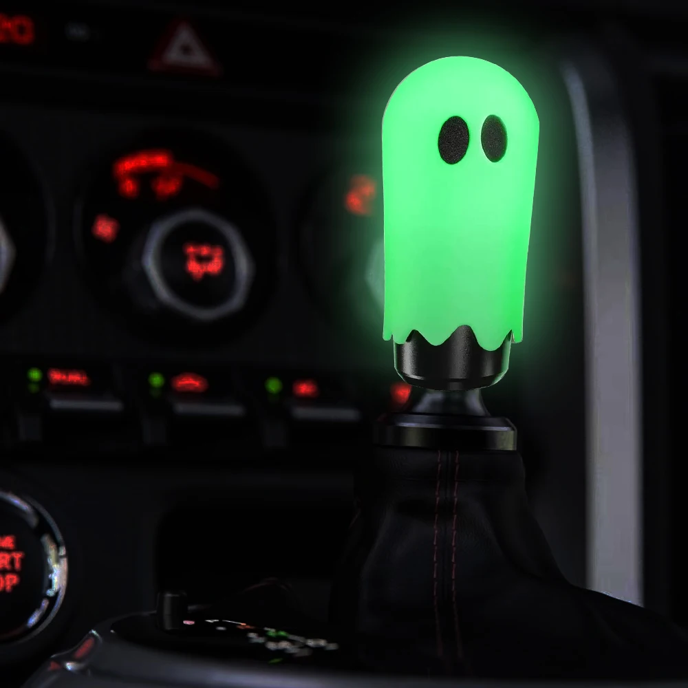 JDM  glow-in-the-dark gearshift lever, Halloween cute style ghost shift knob, head and interior upgrade accessories.