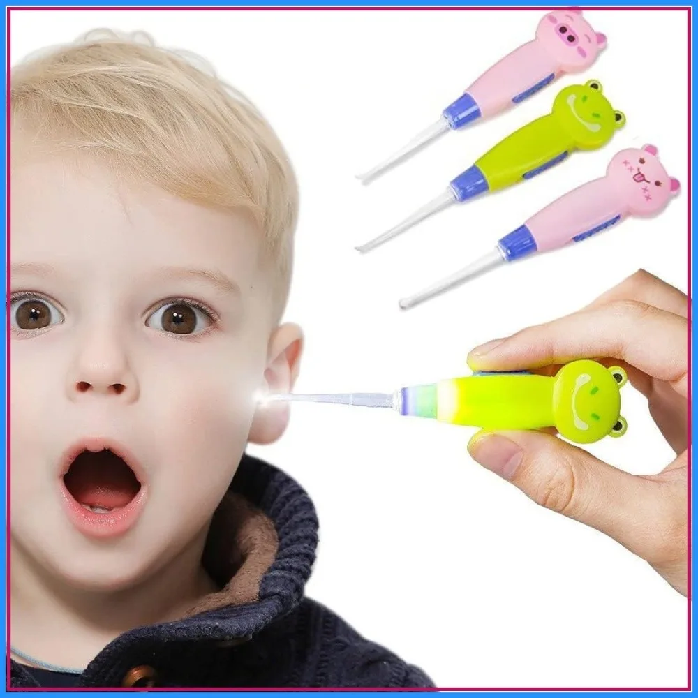 Ohrenschmalz-Entfernungswerkzeug für Kinder mit LED-Licht, 3 Spitzen, Sicher & Einfach zu Reinigen