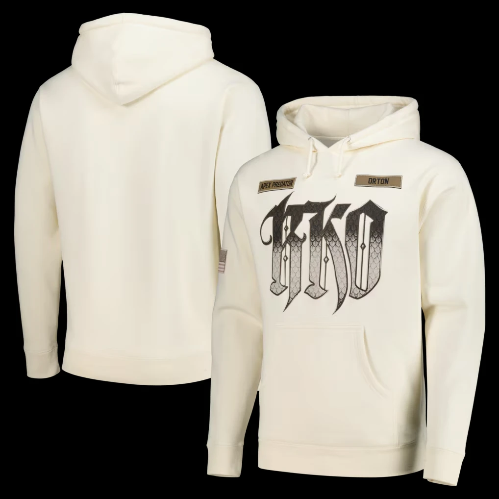 سويت شيرت رجالي بغطاء للرأس كريمي راندي أورتون RKO Bone للترفيه للجنسين مطبوع ملابس علوية