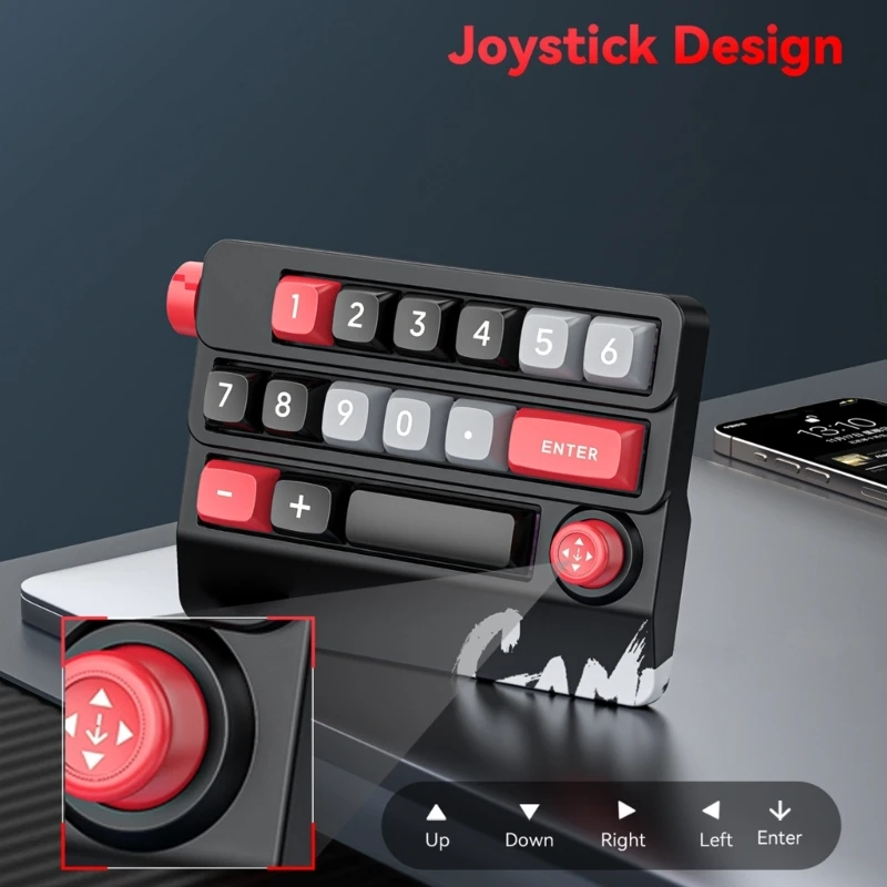 Mechanical Gaming Keyboard Customizable with Hot Swappable Switches and Macro Joystick Small Keypad