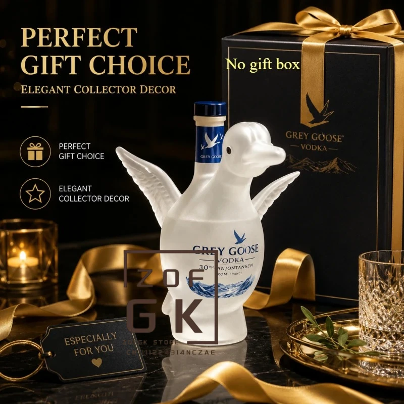Decantador de Vodka Grey Goose con Forma de Ganso, Edición Limitada, Botella de Licor de Vidrio, Decoración Premium para el Hogar y Bar, 30 Aniversario