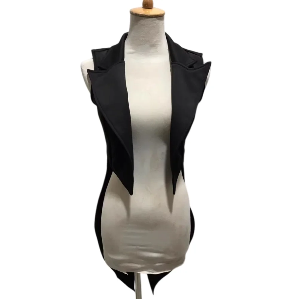 women-singer-magician-sleeveless-tailcoat-red-black-long-vest-jazz-dancer-groups-sexy-stage-performance-costume-club-party-show