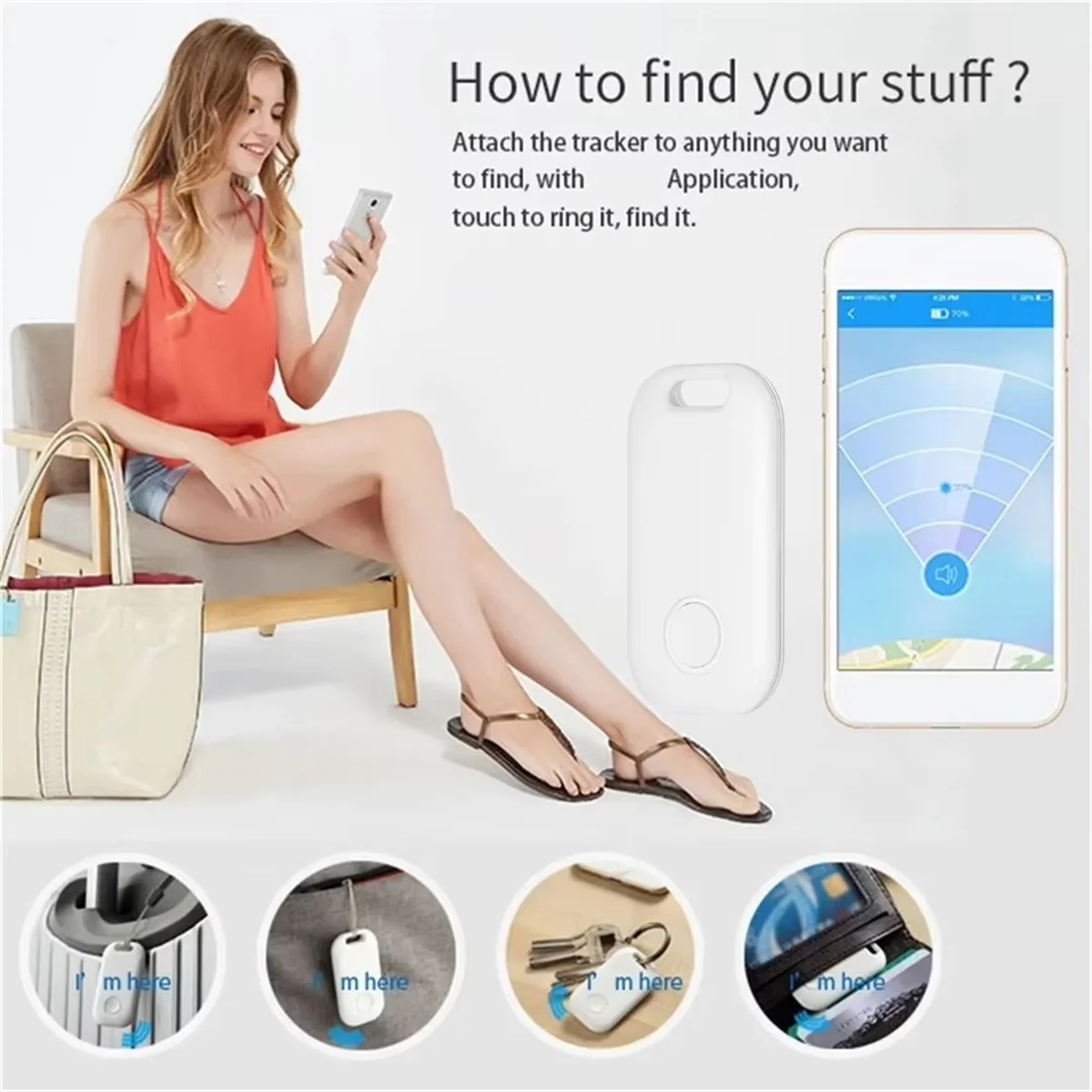 

ABNJ Bluetooth-совместимая анти-потерянная сигнализация для Find My APP, кошелек, искатель ключей, смарт-тег, Bluetooth GPS-трекер, умный локатор