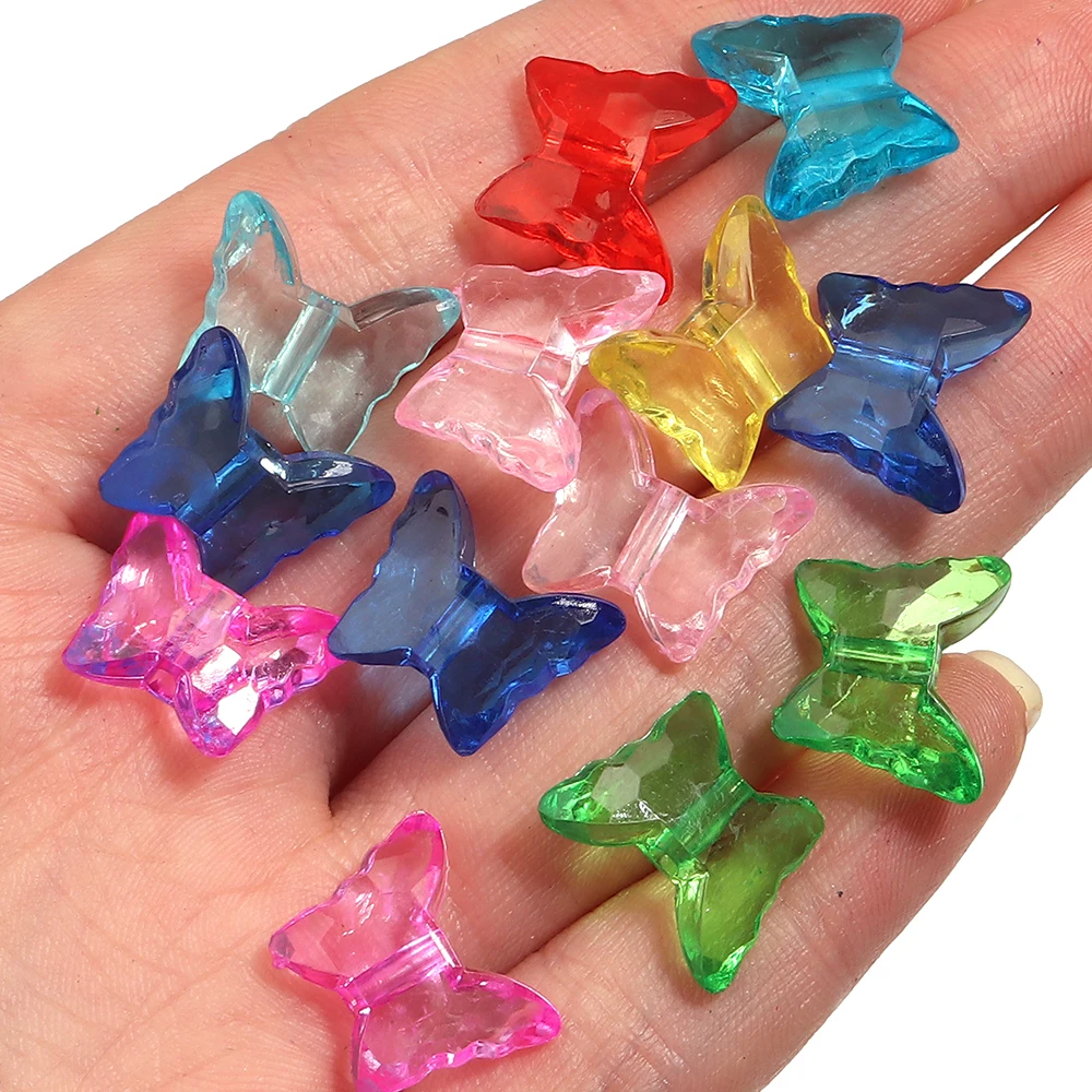 100 pz 16X13mm Farfalla Perline Acriliche per la Produzione di Gioielli Carino Allentato Del Distanziatore Perline Animali Collana Bracciale FAI DA TE per I Bambini Ragazze