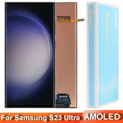 삼성 S23 울트라 5G LCD S918 S918B S918U 용 슈퍼 AMOLED 디스플레이 터치 스크린 디지타이저, 6.8 인치