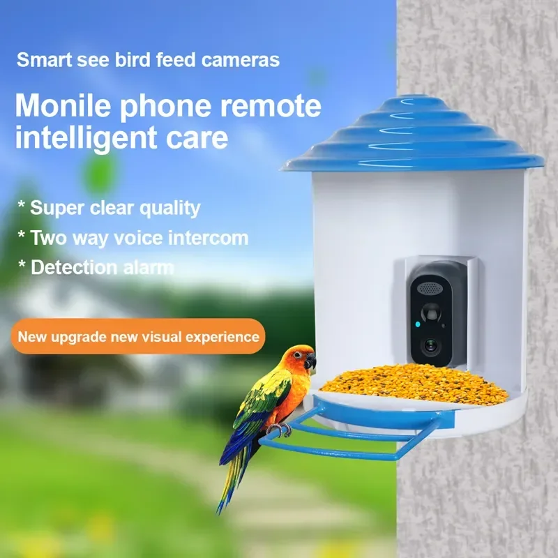 New 1080P Auto Capture Bird Videos AI Smart Bird Feeder Camera AI Identify Bird Species Solar Wireless CCTV Camera