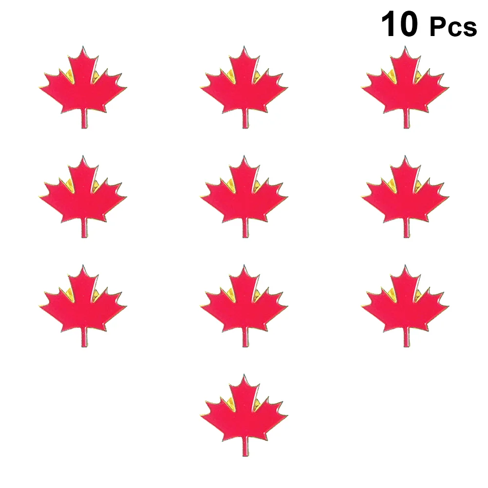 10pcs Canada Maple Leaf Brooch Canada Canadian Red Maple Leaf Lapel Pin Maple Leaf Jewelry for Men