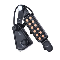 12-hole Sound Hole Acoustic Guitar Pickup Magnetic Transducer with Tone Volume Controller Audio Cable Guitar Accessories