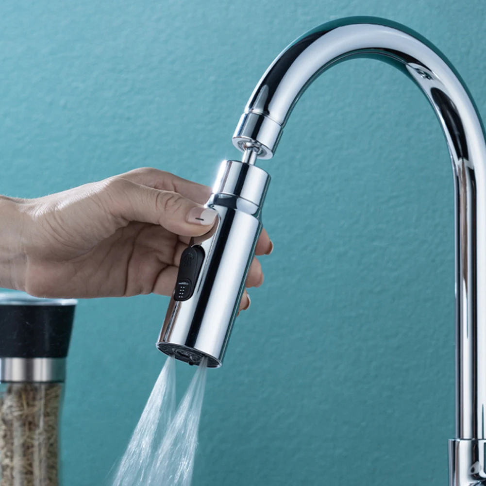 360 Degree Rotatable Faucet Extender Kitchen Faucet Aerator 3 Modes Bathroom Anti-splash Tap Extender Adapter For Bathroom Sink