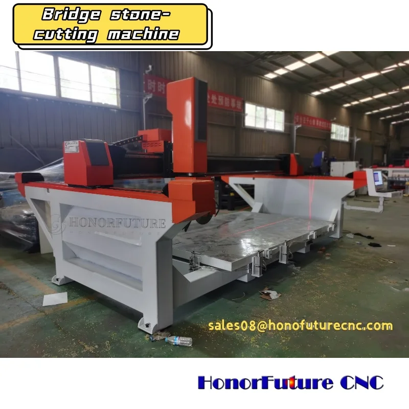 آلة قطع الحجر على الجسر CNC 3220 مصممة خصيصًا لقطع الحجر والرخام والجرانيت الهندسي مقاس 3200*2000 مم كبيرة