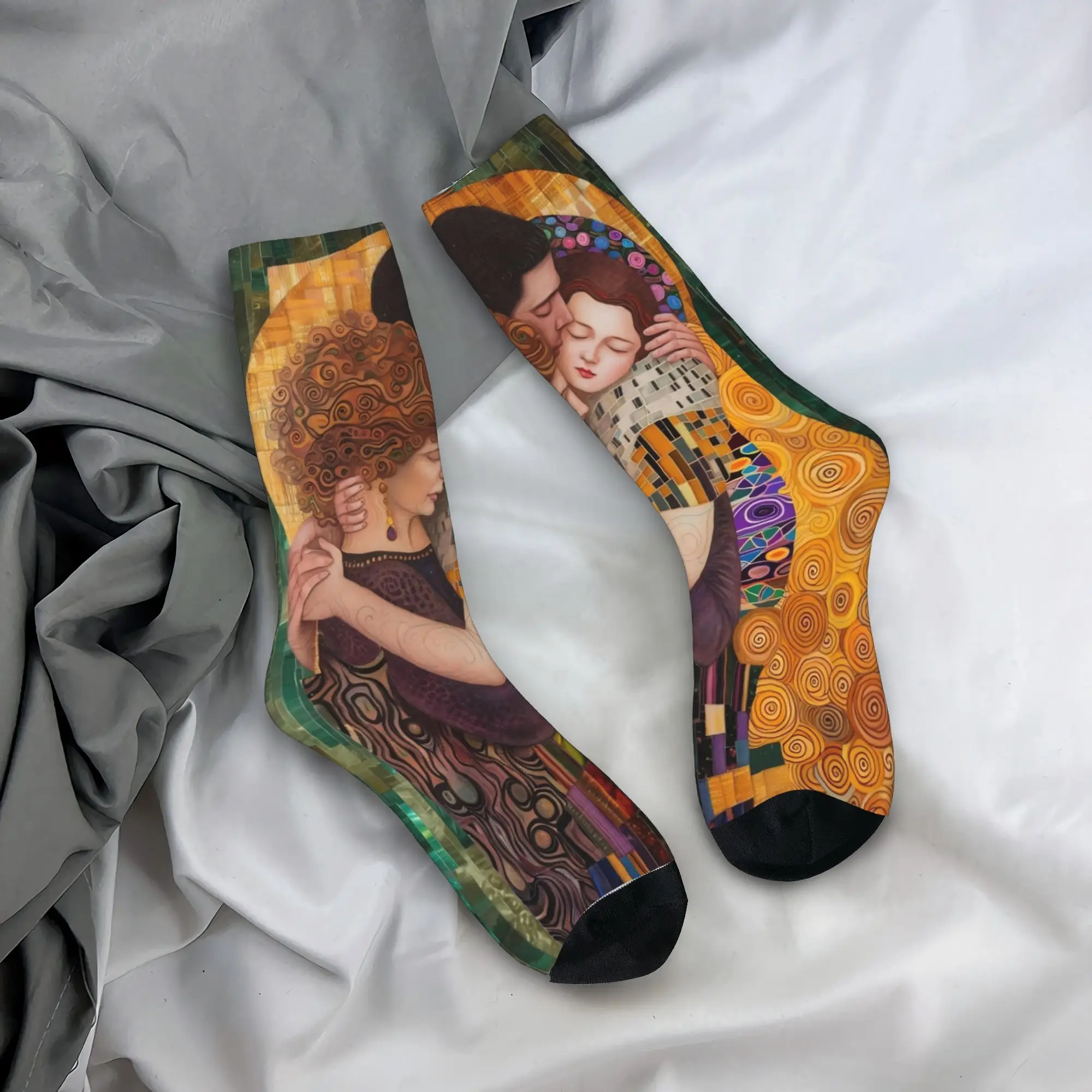 klimt child Retro Socks  Casual Stockings Couple Breathable Skateboard Socks Winter Graphic Anti Bacterial Socks