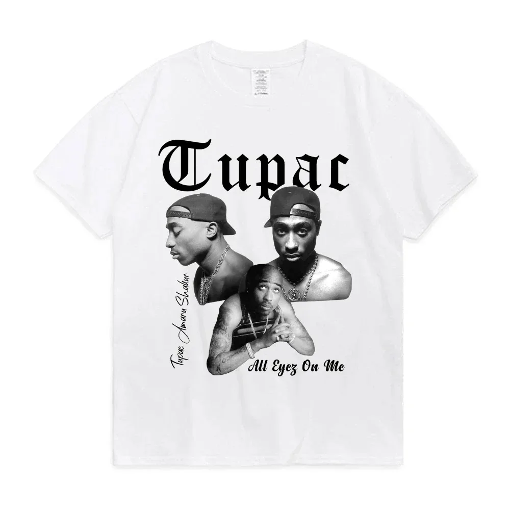 

Trend Men Women 2025 Tupac 2pac Cotton T-Shirt Printed T Shirt Short Sleeve Tshirt Oversized Streetwear Tee Y2k Tops Clothes