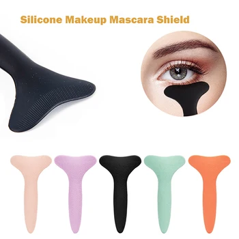 Maskara Kalkanı Aplikatör Çok Fonksiyonlu Silikon Fırça Kirpik Stoper Eyeliner Göz Makyajı Aracı Kirpik Bölme