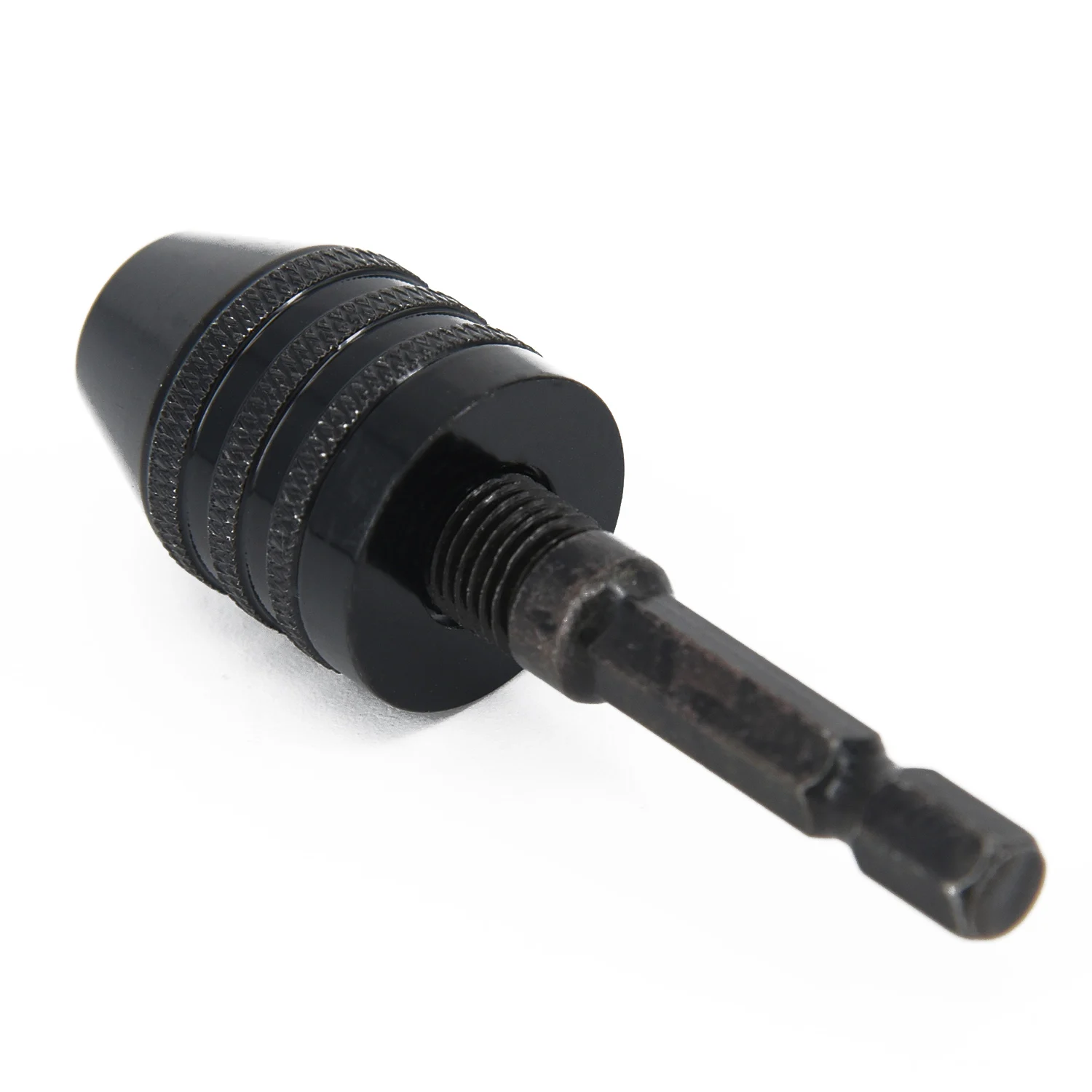 Adapter Keyless Converter Tool Hexagonal Shank Drill Chuck 0.3-6.5mm 71x22mm Aluminum Alloy Black Mini 1 pc 1x