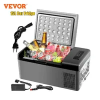 VEVOR 15L Small Fridge Portable Car Freezer 12V/24V Mini Refrigerator Compressor Cooler for Traveling Camping Outdoor Activities