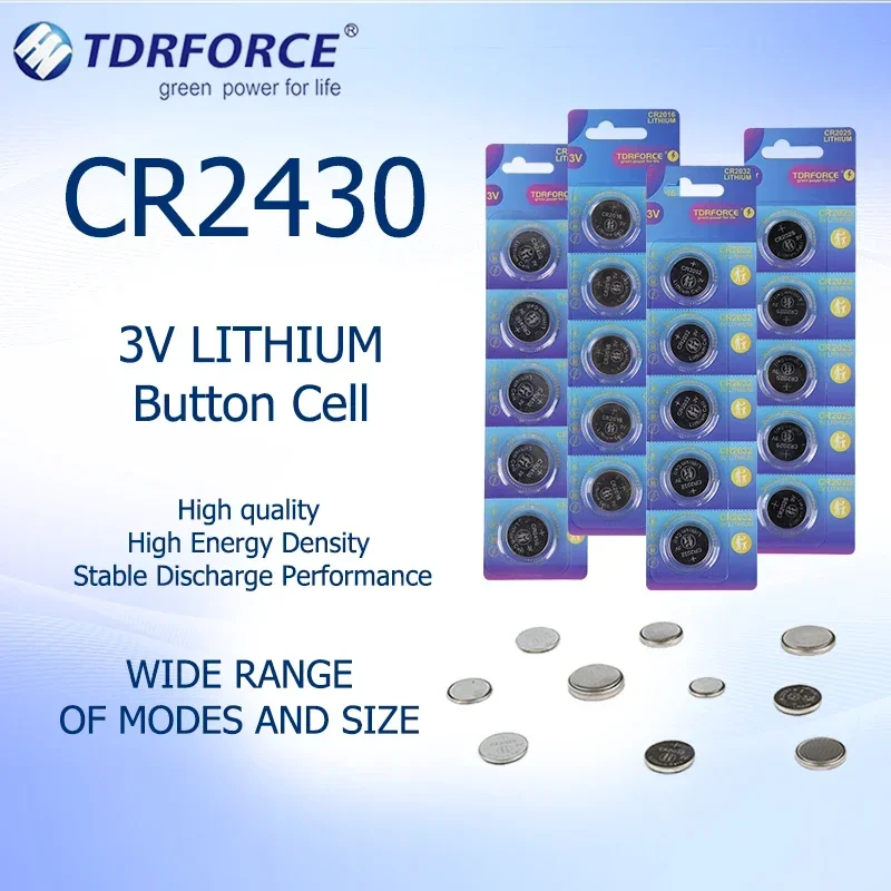 2-20PCS CR2430 3V Lithium Battery Button Coin Batteries 285mAh High Capacity Electronic Batteries for Watch Clock Toys Remote