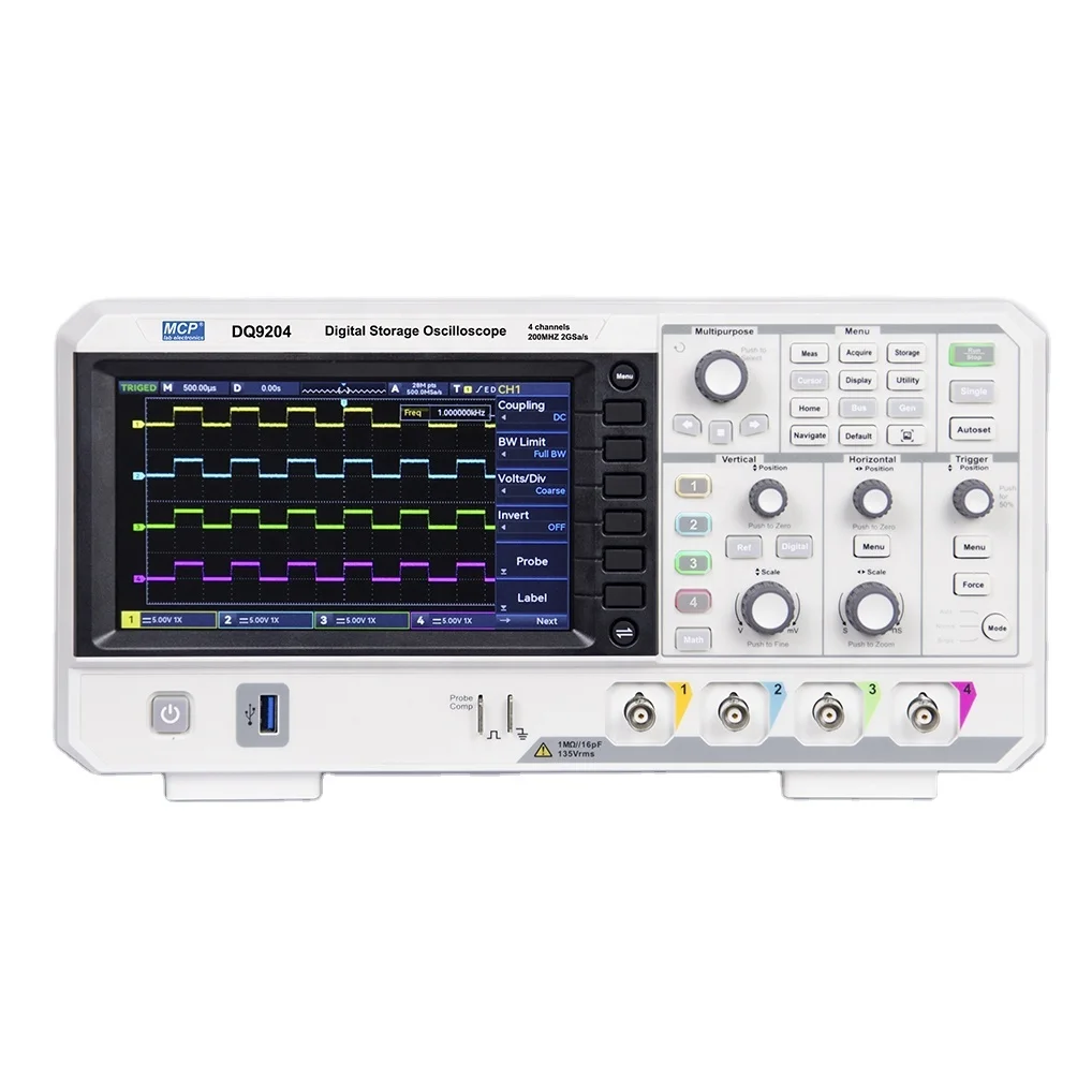 

MCP DQ9104 DQ9204 DIGITAL STORAGE OSCILLOSCOPE 4 CHANNEL 100MHz 200MHz FOUR CHANNEL OSCILLOSCOPE