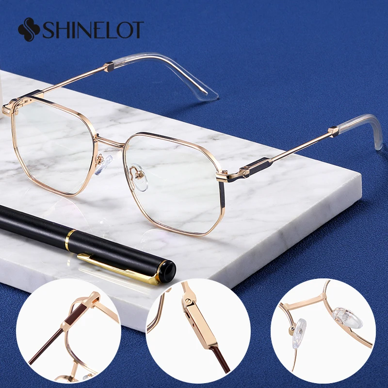 

91360 Original Rectangle Eyeglasses Frame Youth Style Best-Selling Glasses Spectacles Metal Eyewear Birthday Gift